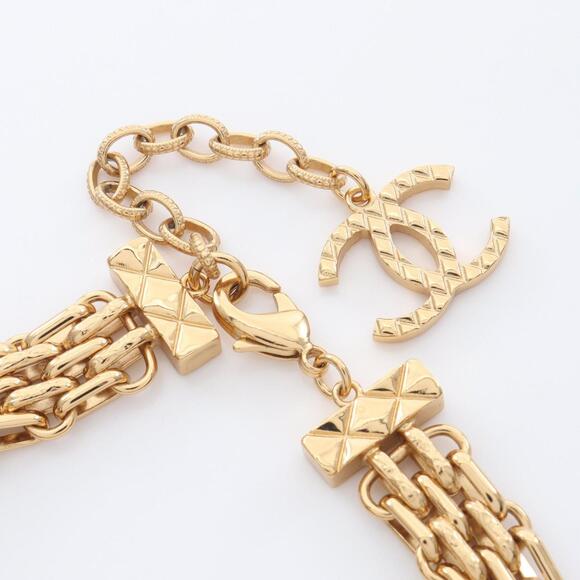 Chanel Coco Mark Back Motif Choker Accessory, Gold Plated, Women's - Picture 4 of 6